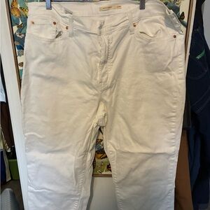 Levi’s “wedgie straight” jeans - slightly cropped, 5-button fly.